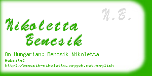 nikoletta bencsik business card